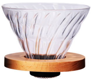 V60 wooden stand glass coffee dipper V02